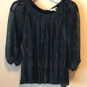 Dress Barn Blouse-Black and gold
